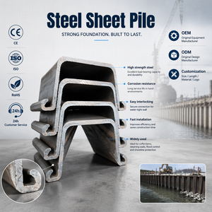 Hochfeste <span class=keywords><strong>Lassen</strong></span>-Stahlspundwände Typ 4 Typ 2 400 X 170 X 15,5 Spundwände 12m Spundwandhersteller - Product Image 1