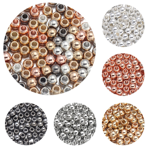 Cuentas de agujero recto <span class=keywords><strong>CCB</strong></span> de 6/8/10/12/14mm, chapado de plástico ecológico, cuentas de agujero grande de oro, accesorios de joyería DIY - Product Image 5