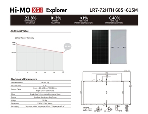 Panneaux solaires monocristallins Longi LR7-72HTH 605~615M LR7 HPDC 600W 605W 610W 615W 620W 182mm demi-cellules, module solaire 615W - Product Image 3