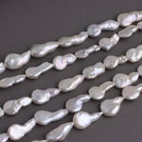 Perles de culture d'eau douce baroques à queue irrégulière, blanches, haute brillance, en vrac, 12-13x20-21mm pour la fabrication de bijoux