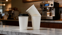 Gobelets à café jetables en mousse, écologiques, imperméables, biodégradables, en papier argenté, doublés de PLA, à paroi simple, revêtus de PE, compostables