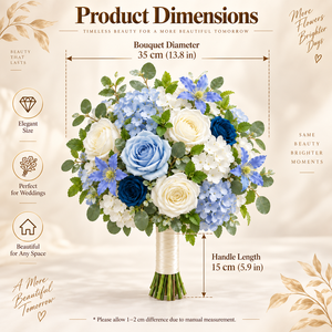 Bouquet de mariée de luxe élégant, artificiel, blanc, <span class=keywords><strong>orchidée</strong></span> et rose bleue, fait main, style européen, pour Thanksgiving et remise de diplôme - Product Image 3