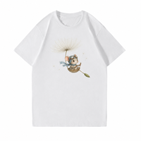 Kaos Lengan Pendek Kerah Bulat Kustom dengan Grafis Original Dandelion Pilot Mouse