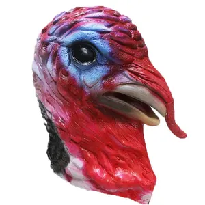 Maschera di tacchino animale in lattice testa piena gallo Costume di pollo ringraziamento festa di natale Fancy Dress maschere di carnevale