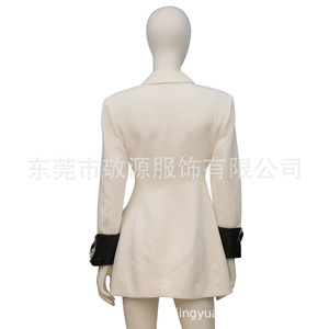 Women's Suit <b>Set</b> Black Chain Decorated <b>Blazer</b> <b>Shorts</b> <b>Set</b> Custom Made OEM Fashion Wear For Women - Product Image 5