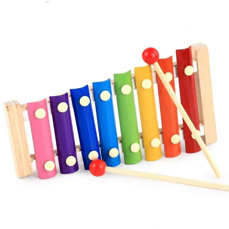 Hot sale color Kids toys wood Hand knocks the piano baby xylophone toy