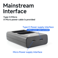 Pengisi Daya Baterai Kamera Portabel OEM untuk Sony NP-SA100 Dual Bay USB C, Adaptor Daya Pengisian Daya, Aksesoris Grosir