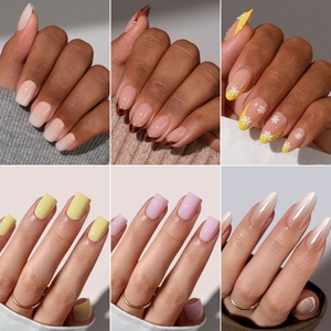 Ongles Réutilisables <span class=keywords><strong>Faux</strong></span> Ongles Artificiels avec Colle <span class=keywords><strong>en</strong></span> Gros <span class=keywords><strong>Gel</strong></span> Souple Court Design 3D Luxe Faits Main Ongles Français à Presser et <span class=keywords><strong>Gel</strong></span> - Product Image 2