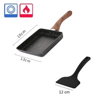 Wajan Tamagoyaki Omelette dari Aluminium Alloy Jepang dengan Lapisan Melaleuca Anti Lengket untuk Memasak Telur dan Pancake, Peralatan Masak Batu Maifan