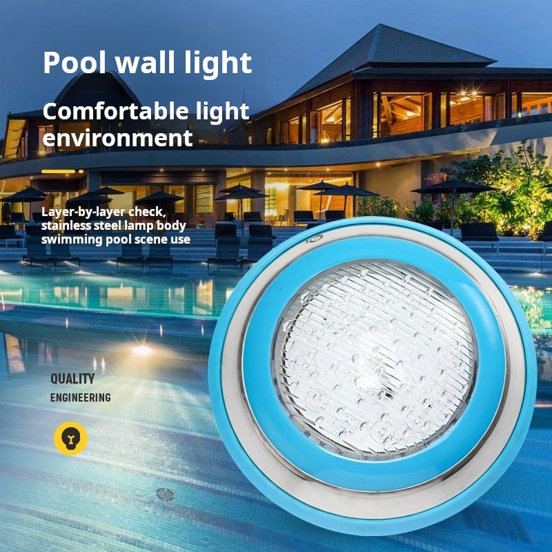 IP68 Waterproof Stainless Steel Body LED Underwater Light for Swimming Pool Color-Changing Wall Mounted for Garden Application