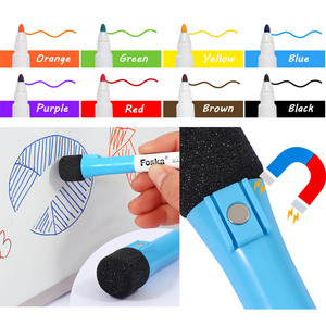 Livraison rapide, écriture fluide, pointe fine, lot de 8 stylos magnétiques pour tableau <span class=keywords><strong>blanc</strong></span> avec gomme intégrée pour une effacement propre sans résidus - Product Image 3