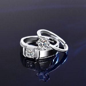 Vendite dirette transfrontaliere: anelli di Moissanite in argento placcato oro simulato con diamante classico americano europeo a sei artigli - Product Image 2