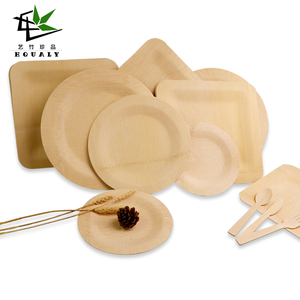 Piatti Monouso Biodegradabili in Bambù Naturale, Polpa Organica per Ristoranti e Feste - Product Image 1