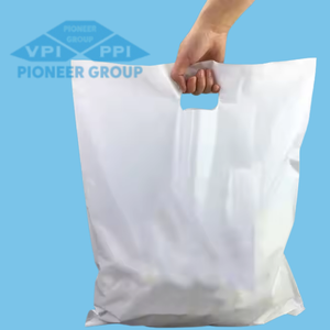 Bolsas de transporte con asa troquelada de plástico LDPE, estampado en relieve de impresión Offset para compras, prendas, zapatos, regalos, logotipo personalizado, proveedor de Vietnam - Product Image 4