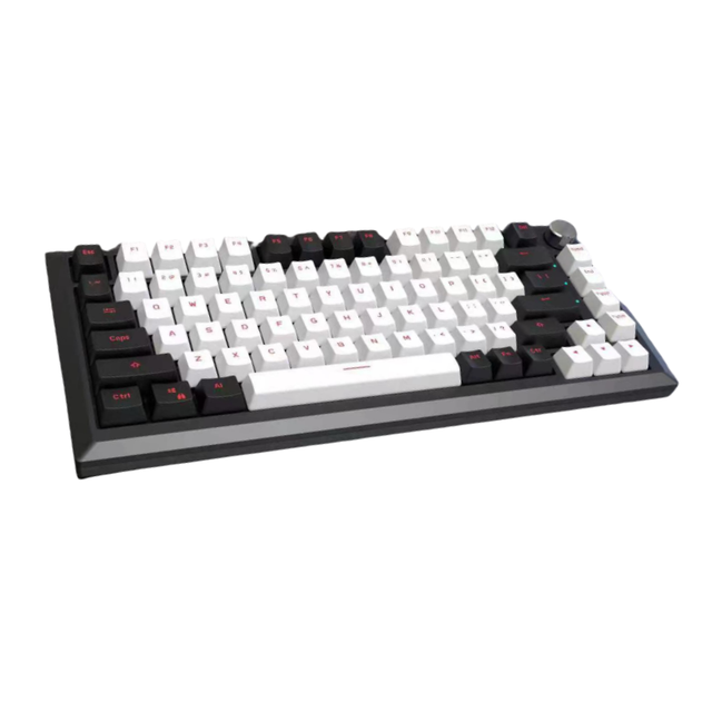 82-Key 75% Three-Mode Custom Color Mechanical Keyboard RGB Luminous Gasket USB Interface Hot-Swappable Axis Volume Knob Key