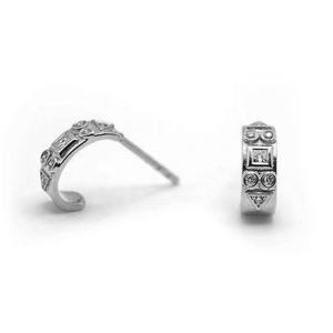 Boutique Sterling 925 Plata Cubic Zirconia Jewelry 14ct Gold Plated Huggies Pendientes - Product Image 5