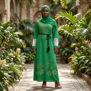 Abaya de style Dubaï pour femmes, robe musulmane, kaftan avec strass dorés, Ramadan, Eid, <span class=keywords><strong>caftan</strong></span> marocain, vêtements islamiques en gros - Product Image 3