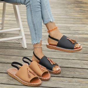 2025 Summer Collection European American Women's Plus Size Slip-on Flat Slippers New 43 Yards Platform Printed <b>Beach</b> <b>Shoes</b> - Product Image 4