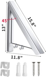 <strong>Triangle</strong> Retractable Folding Wall Mounted Clothes Hanger <strong>Rack</strong> Heavy Duty Hanging Clothes Laundry Display <strong>Rack</strong> Clothes <strong>Rack</strong> - Product Image 4