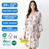 Peignoir long en modal de haute qualité personnalisé par le fabricant, chemise de nuit confortable, vêtements de nuit pour femmes, vêtements d'intérieur