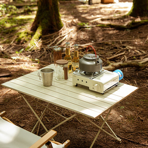 Table pliante d'extérieur Zaniko en alliage d'aluminium, rectangulaire moyenne, portable, pour camping, pique-nique, plage - Product Image 3