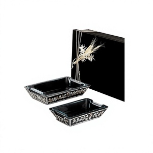 Plateau de service rectangulaire en verre et nacre, vaisselle pour servir les aliments, au prix le plus bas - Product Image 1
