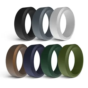 New Model Silicone Wedding Rings For Men Fashion Protect Fingers Accept Custom Logo Silicone Sports Gym Rings