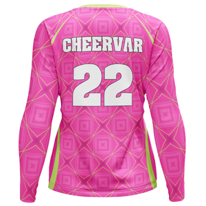 弹力灵活的女式圆领排球运动衫长袖排球服排球训练用 - Product Image 2