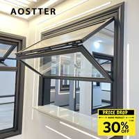 Ventana Plegable de Aluminio para Exteriores Comerciales, AOSTTER con Certificación CE, Insonorizada, con Rotura de Puente Térmico, Doble Acristalamiento, Abatible Superiormente
