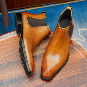 Bottes Chelsea montantes pour hommes en cuir véritable, sur mesure, de haute qualité, style western classique, imperméables et à enfiler – Vente en gros - Product Image 3