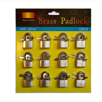 Mini pas cher petit 20mm * 12 pièces ensemble de cadenas en laiton à Yiwu marché serrures serrure à bagages cadenas en laiton