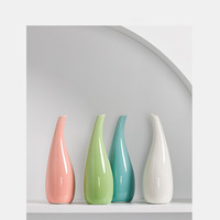 Vase en porcelaine monochrome de style nordique, fait main, pour fleurs séchées, arrangements floraux, décoration intérieure pour le salon