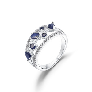 In Stock Series 925 Silver Electroplated Inlaid <b>Crystal</b> Vintage Gemstone <b>Ring</b> High Elegance Women's Wedding Factory Direct Sale - Product Image 2