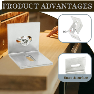 Sujetadores Clips de acero inoxidable Tornillos Tirantes de esquina ajustables <span class=keywords><strong>para</strong></span> mesas de madera Que soportes L - Product Image 3