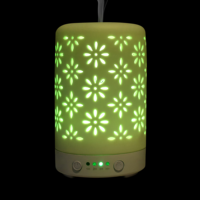 Diffuseur d'huiles essentielles électrique en céramique à ultrasons, veilleuse à 7 couleurs changeantes, minuterie, humidificateur d'aromathérapie pour voiture et maison
