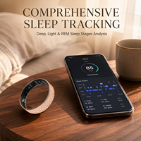 Bague connectée personnalisée OEM avec paillettes, bague de suivi d'activité à marque blanche avec prise en charge SDK