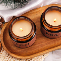 Fábrica de velas personalizadas Yoga Meditación Aromaterapia Tarro de vidrio Tapa de madera Velas de lujo Velas perfumadas Cera de soja