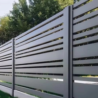 Panneau de clôture horizontale large en aluminium, barrière thermolaquée pour terrasse extérieure, jardin et aménagement paysager
