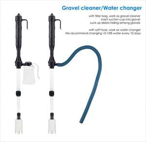 Chicos LD 09 Accu-aangedreven milieuvriendelijke plastic verstelbare krachtige aquariumsifon grindreiniger 20-60cm - Product Image 5