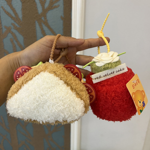 Personalizable <span class=keywords><strong>Kawaii</strong></span> Cake <span class=keywords><strong>café</strong></span> muñeco de peluche llavero suave mochila encanto PP algodón relleno pedido mínimo 200 Uds para promoción - Product Image 5