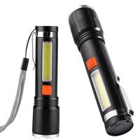Lampe torche tactique rechargeable par USB Shingel, étanche, en aluminium, couleurs blanc et rouge, haute puissance XHP50, zoom LED