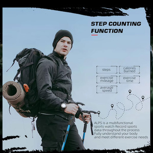 Montre de sport pour homme EDS ALPS, étanche à 50 m, en fibre de carbone, avec boussole, podomètre, fonction de compte à rebours, comptage des pas, clair la nuit - Product Image 3