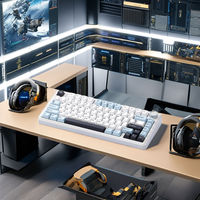 Teclado Mecánico Inalámbrico al 75% con Retroiluminación RGB, Control de Perilla, Interruptores Intercambiables en Caliente, Teclado Personalizado para Juegos