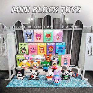 Micro hạt nhựa DIY xây dựng khối thiết lập Mini carton nhân vật đồ chơi gạch khối - Product Image 3