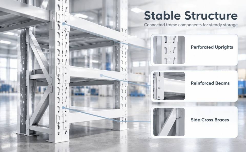 Industrial Warehouse Shelving Rack 200kg Heavy Duty Durable Foldable ...