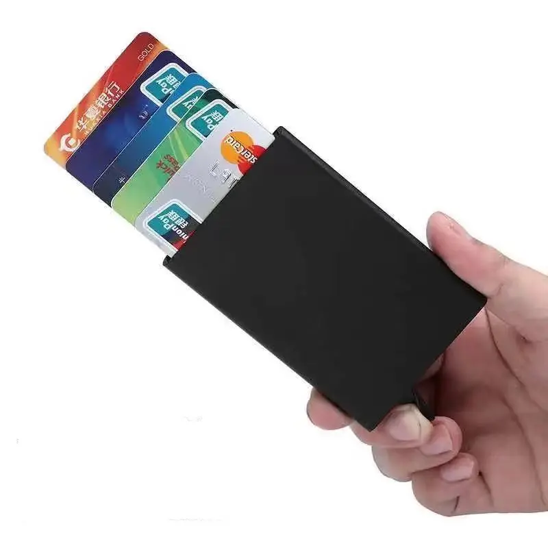 Amazon hottest 100% natrual leather Ultra slim business card wallet RFID blocking credit holder for men,card holders