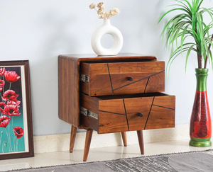 Mesita de Noche Moderna de Madera Hecha a Mano con Amplio Diseño de Dos Cajones, Mueble Duradero para Dormitorio, Decoración Elegante para el Hogar - Product Image 2