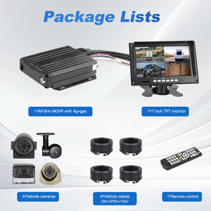 4-Kanal Mobiles Auto-<span class=keywords><strong>DVR</strong></span> 4-Kanal-Kamera LKW-Innenraumüberwachung 4G GPS MDVR Dual-SD-Karte Fahrer-Aufzeichnung Flottenüberwachungssystem - Product Image 2