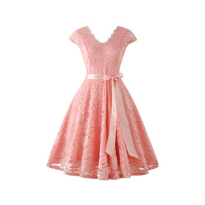 <span class=keywords><strong>Robe</strong></span> <span class=keywords><strong>de</strong></span> <span class=keywords><strong>soirée</strong></span> rose tendance pour demoiselle d'honneur, vente en gros, style jeune vintage décontracté, simple et très demandée - Product Image 1