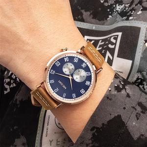 Montre pour homme, polyvalente, minimaliste, étanche, luminescente dans le noir, en cuir véritable, style sportif et professionnel, quartz - Product Image 2